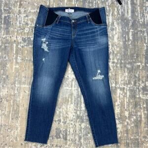 Isabel Maternity Distressed Denim Jeggings Ankle Length Size 16